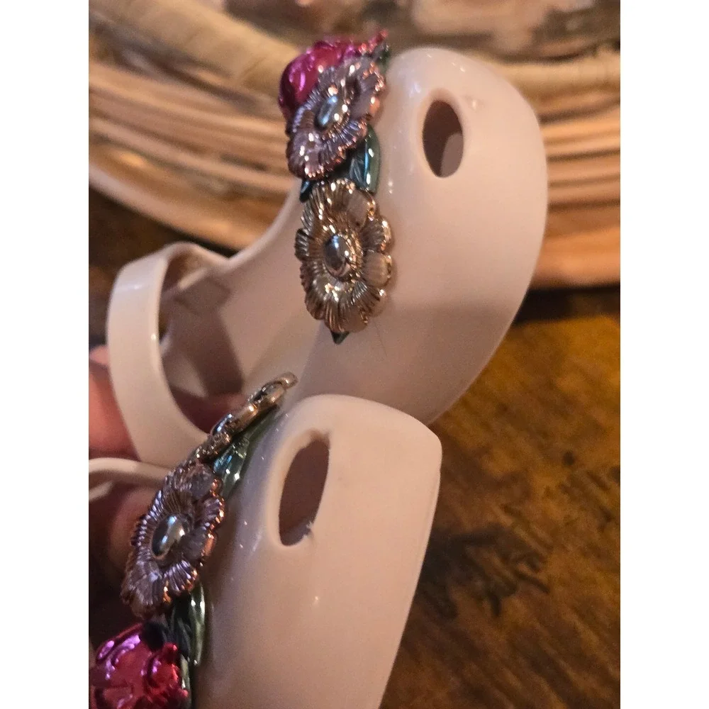 Mini Melissa Ultragirl Flower Ladybug Pink Jelly Mary Jane Flats Kids Size 7